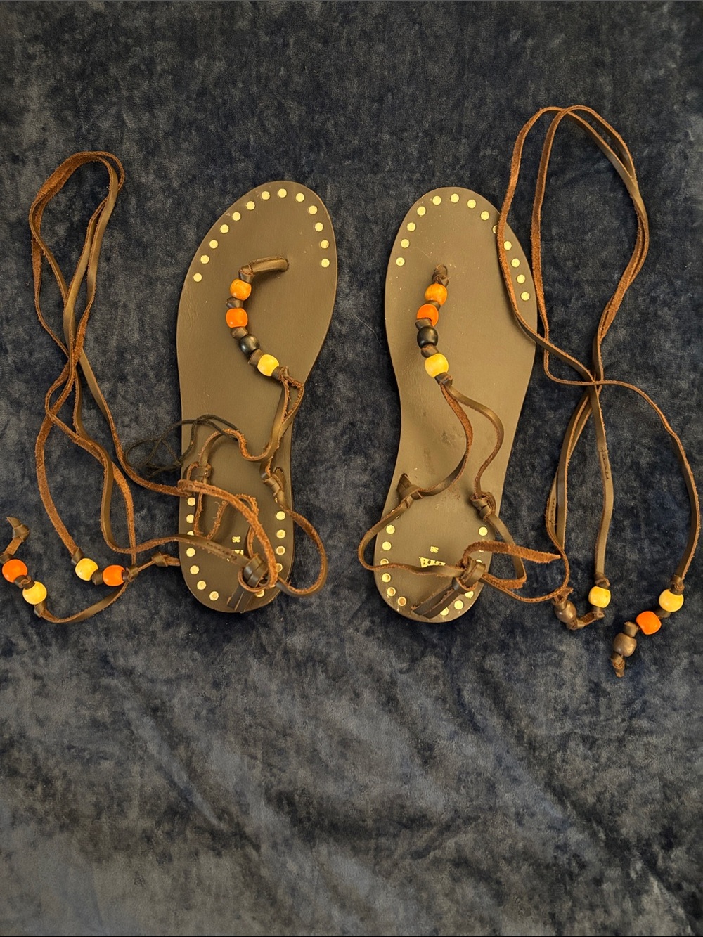 ZARA Dark Brown Gladiator Sandals 38 (US 7.5-8)